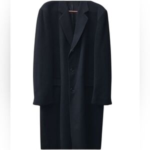Bullock & Jones Classic 100% Cashmere Black Long Coat